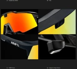 100% Speedcraft Air Hiper Lens Fietsbril-Soft Tact Black -Castelli Verkoopwinkel 61004 4