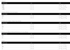 Voorkant -Castelli Verkoopwinkel maattabel 2023